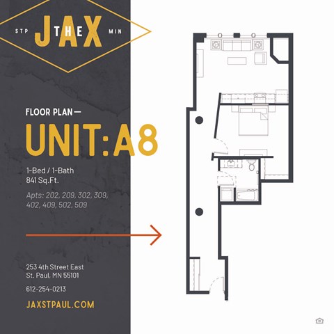 a floor plan of unit a8